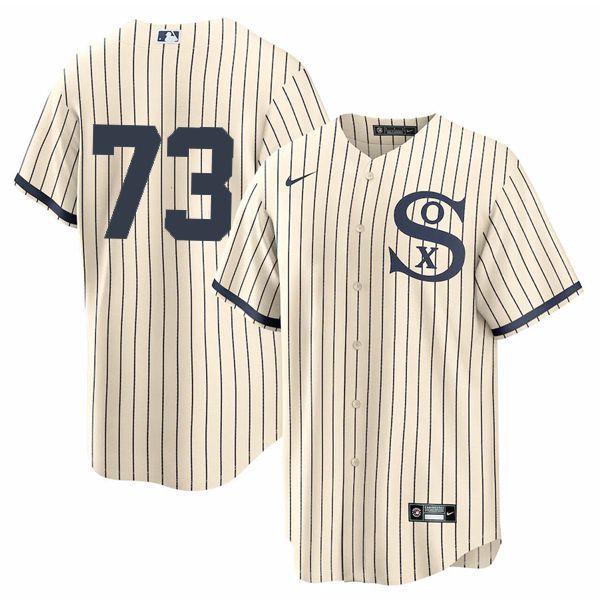 Men Chicago White Sox #73 No Name Cream stripe Dream version Game Nike 2021 MLB Jersey->chicago white sox->MLB Jersey